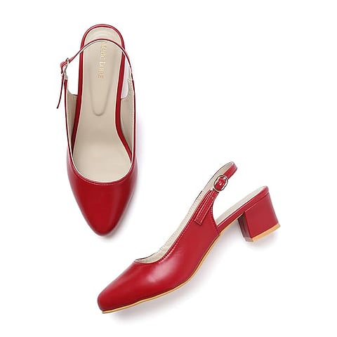 Marc Loire Pointed Toe Block Heel Pumps